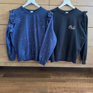 TWO Clare V Ruffle Sweatshirts